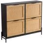 Rattan Shoe Cabinet, Narrow Shoe Storage Organizer with 4 Flip Drawers, Slim Shoe Entryway Storage Cabinet with Metal Legs, Idea