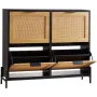 Rattan Shoe Storage Cabinet Shoe Storage Organizer med 4 flip