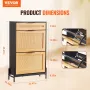 Rattan Shoe Cabinet Shoe Arrangør 2 flip skuffer & 1 Slide