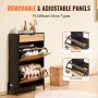 Rattan Shoe Cabinet Shoe Arrangør 2 flip skuffer & 1 Slide