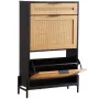 Rattan Shoe Cabinet Shoe Arrangør 2 flip skuffer & 1 Slide