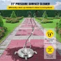 Surface Cleaner 21 Inch Pressure Flat Surface Cleaning 4000 PSI Max Working Pressure Flat Surface Cleaner Stainless Steel Rotati