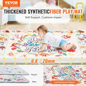 71"x79" Baby Play Mat Kids Crawling Floor Playmat Soft Thickened Mat