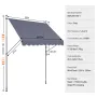 98 x 47" Patio Awning Retractable, Awning Sunshade Shelter with Manual Crank Handle, Outdoor Patio Canopy Sunsetter Deck, Adjust