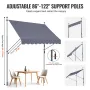 98 x 47" Patio Awning Retractable, Awning Sunshade Shelter with Manual Crank Handle, Outdoor Patio Canopy Sunsetter Deck, Adjust