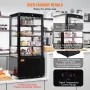 Refrigerated Display Case, 3 Cu.Ft/85L, 3-Tier, Countertop Pastry Display Case Commercial Display Refrigerator with LED Lighting