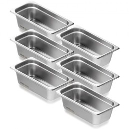 6 Pack 1/3 Size Hotel Pans Steam Table Pan Rustfrit stål 4 "dyb