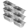 6 Pack 1/3 Size Hotel Pans Steam Table Pan Stainless Steel 4" Deep
