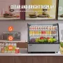 Refrigerated Display Case, 4.2 Cu.Ft./115L Countertop Pastry Display Case, 2-Tier Commercial Display Refrigerator with LED Light