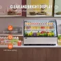 Refrigerated Display Case, 5 Cu.Ft./146L Countertop Pastry Display Case, 2-Tier Commercial Display Refrigerator with LED Lightin