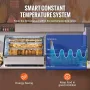 Refrigerated Display Case, 5 Cu.Ft./146L Countertop Pastry Display Case, 2-Tier Commercial Display Refrigerator with LED Lightin