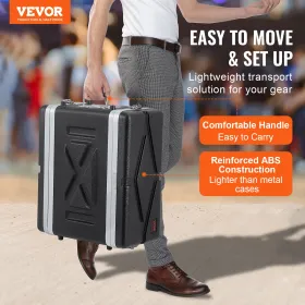 4U Rack Case Server Rack Cabinet 14 i dybden med ABS -konstruktionshåndtag