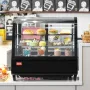 Refrigerated Display Case, 3.5 Cu.Ft/100L, Dual-Level, Countertop Cake Display Fridge with LED Illumination, Rapid Cooling Syste