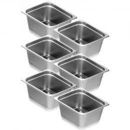 6 Pack 1/2 Size Hotel Pans Steam Table Pan Rustfrit stål 6 "Dybt