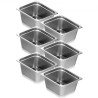 6 Pack 1/2 Size Hotel Pans Steam Table Pan Rustfrit stål 6 "Dybt