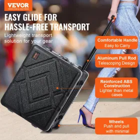 8U Rack Case Server Rack Cabinet 18.9 i dybden med ABS -konstruktionshåndtag