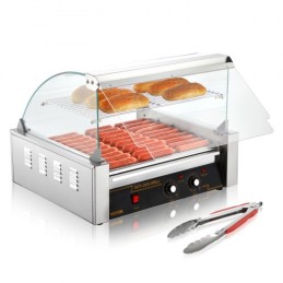 Elektrisk 30 hotdog 11 rulle grill komfurmaskine backsplash hylde 2.2kw