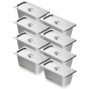 8 Pack 1/3 Size Hotel Pans Steam Table Pan Rustfrit stål 6 "dybt låg