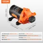 12V Diaphragm Pump, 1.8 GPM (6.81 L/min), 3-Chamber 12 Volt DC Water Pump with Automatic Pressure Switch 2.7-6.9 bar(40-100 PSI)