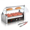 Elektrisk 12 hotdog 5 rulle grill komfurmaskine backsplash & hylde 1000W