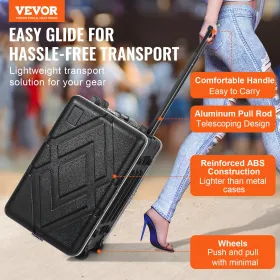 6U Rack Case Server Rack Cabinet 19 in Depth with ABS Construction Handle