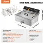 Commercial Deep Fryer, 3000W Electric Turkey Fryer with Basket, Large Capacity 30.6Qt / 29L Countertop Single Oil Fryer, Stainle