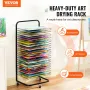 Art Drying Rack, 25 Removable Shelves 17 x 13 x 39.4 inch Paint Drying Rack With Lockable Wheels, Carbon Steel Painting Drying R