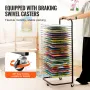 Art Drying Rack, 25 Removable Shelves 17 x 13 x 39.4 inch Paint Drying Rack With Lockable Wheels, Carbon Steel Painting Drying R