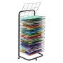 Art Drying Rack, 25 Removable Shelves 17 x 13 x 39.4 inch Paint Drying Rack With Lockable Wheels, Carbon Steel Painting Drying R
