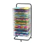 Art Drying Rack, 25 Removable Shelves 17 x 13 x 39.4 inch Paint Drying Rack With Lockable Wheels, Carbon Steel Painting Drying R