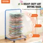 Art Drying Rack, 25 Removable Shelves 23.75 x 17.5 x 38 inch Paint Drying Rack With Lockable Wheels, Carbon Steel Painting Dryin