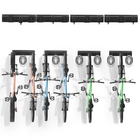Cykelopbevaringsstativ Wall Mount Garage Bike Holder til 6 cykler + 6 hjelme