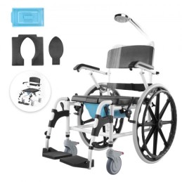 Shower Wheelchair 17.5in Al Alloy Commode Bathroom Wheelchair for Disabled