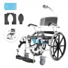 Shower Wheelchair 17.5in Al Alloy Commode Bathroom Wheelchair for Disabled