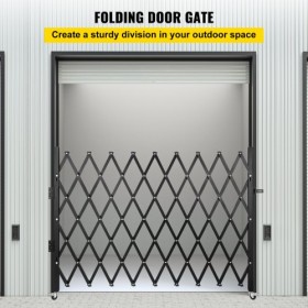 Single Folding Security Gate, 48" H x 71" W Folding Door Gate, Steel Accordion Security Gate, Flexible Expanding Security Gate,