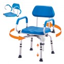 Shower Chair 360Â° Swivel Shower Seat & Pivoting Arms Padded Seat 300LBS