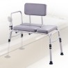 Tub Transfer Bench Shower Seat with Padded Seat Reversible Backrest 500lbs