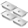 4 Pack Full Size Hotel Pans Steam Table Pan Stainless Steel 4" Deep Lid