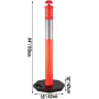 Traffic Delineator Posts 44 Inch Height Channelizer Cones Orange PE Delineator Post Kit 10 inch Reflective Band, Portable Deline