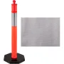 Traffic Delineator Posts 44 Inch Height Channelizer Cones Orange PE Delineator Post Kit 10 inch Reflective Band, Portable Deline