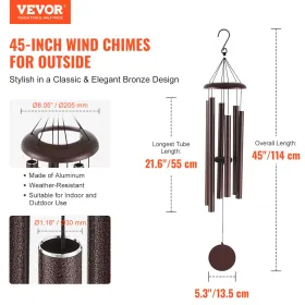 Wind Chimes for Outside 1143 mm Aluminum Memorial Deep Tone Wind Chimes