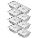 8 Pack 1/2 Size Hotel Pans Steam Table Pan Rustfrit stål 4 "dybt låg