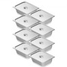 8 Pack 1/2 Size Hotel Pans Steam Table Pan Stainless Steel 4" Deep Lid