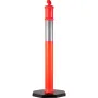 Traffic Delineator Posts 44 Inch Height Channelizer Cones Orange PE Delineator Post Kit 10 inch Reflective Band, Portable Deline