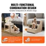 Pet Bunk Bed with Stairs, Dog/Cat Window Perch, Multi-Level Bed Window Perch Dog Bedside Sleeper, Lounge Elevated Seat Platform 