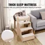 Pet Bunk Bed with Stairs, Dog/Cat Window Perch, Multi-Level Bed Window Perch Dog Bedside Sleeper, Lounge Elevated Seat Platform 