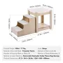 Pet Bunk Bed with Stairs, Dog/Cat Window Perch, Multi-Level Bed Window Perch Dog Bedside Sleeper, Lounge Elevated Seat Platform 
