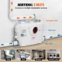 Macerating Toilet System with Powerful 500W Macerator Pump, Rear Discharge and Upflush Toilet For Basement, Dual Flush Water Dis