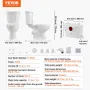 Macerating toiletsystem med 500W pumpe opflush toilet til kælder