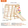 Indoor Jungle Gym 7-i-1 Toddler Indoor Playground Wooden